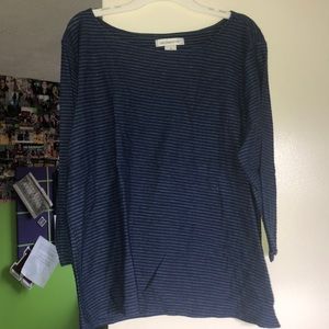 Blue striped long sleeve top